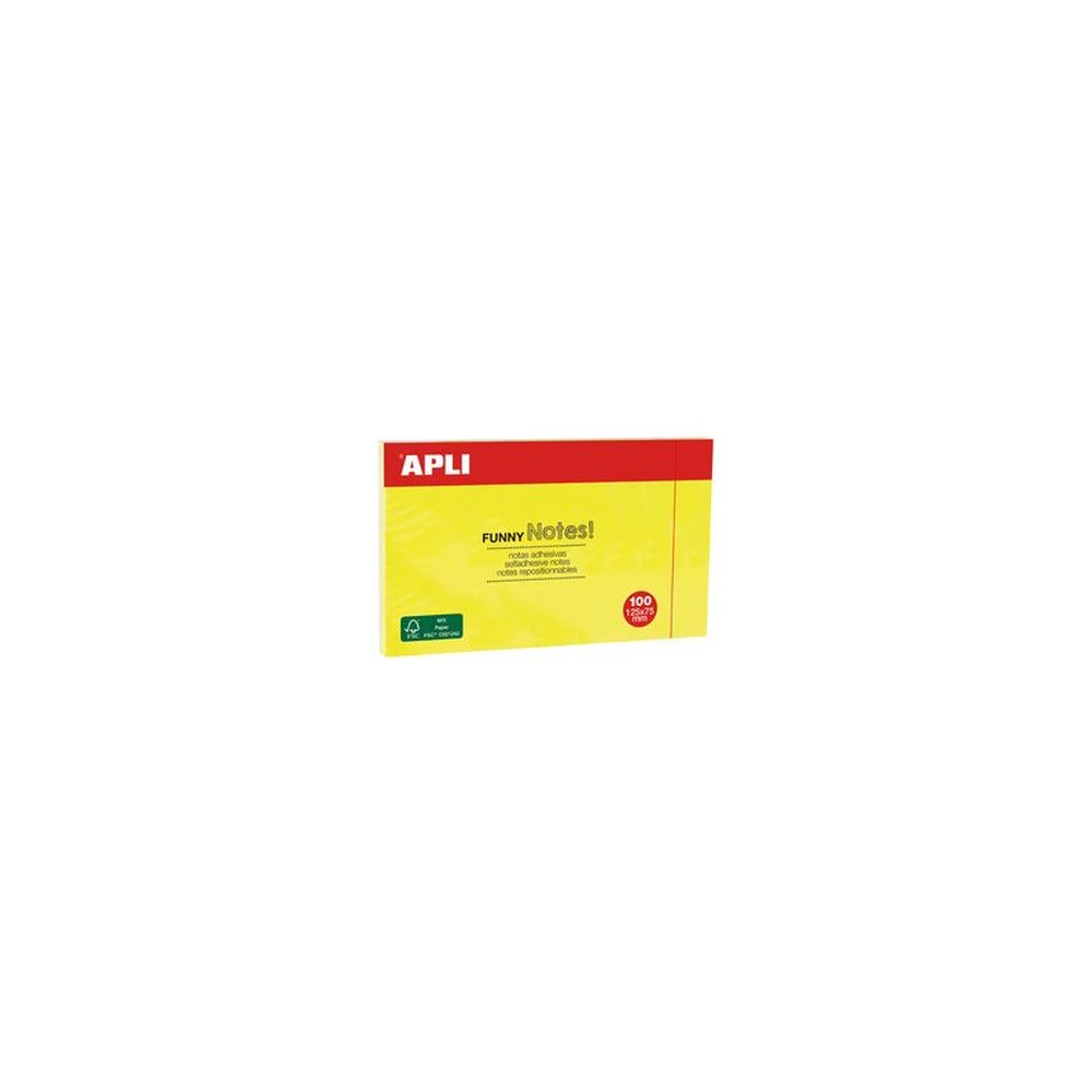 APLI Notes adhésives "FUNNY Notes!", 125 x 75 mm, jaune fluo