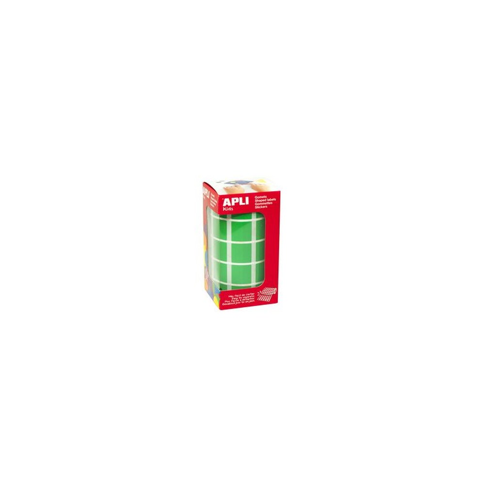 APLI Kids Gommette de couleur "carré", en rouleau, vert
