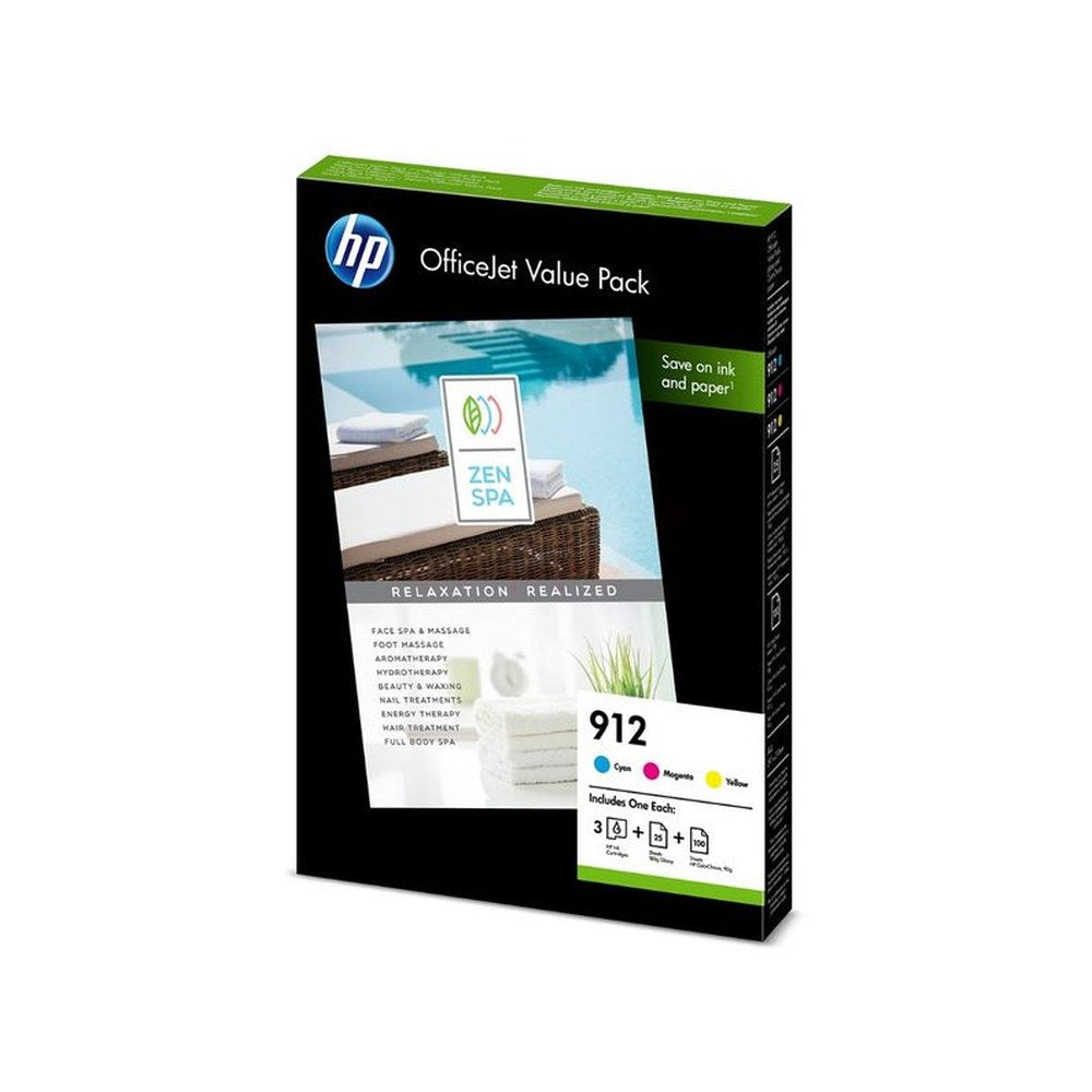 Cartouches d'origines HP 6JR41AE / 912 - multipack 3 couleurs : cyan, magenta, jaune