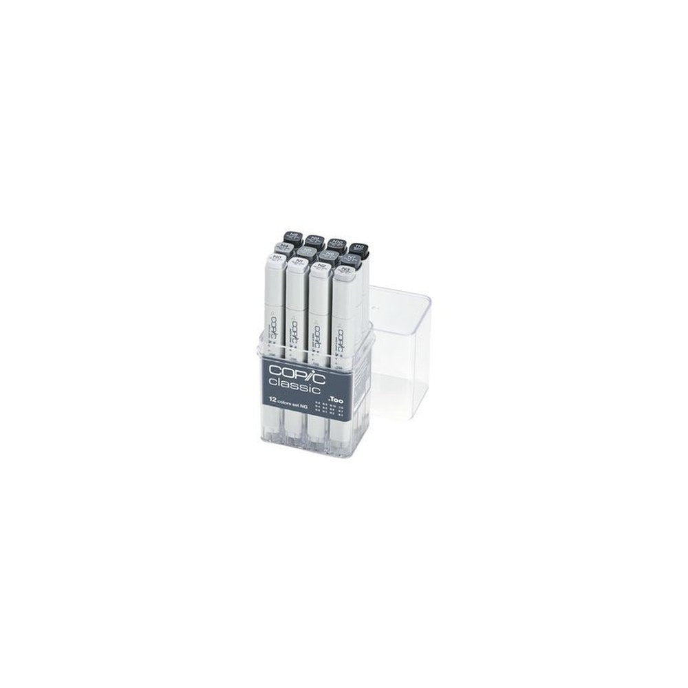 COPIC Marqueur classic, set de 12 "NG", tons de gris neutres