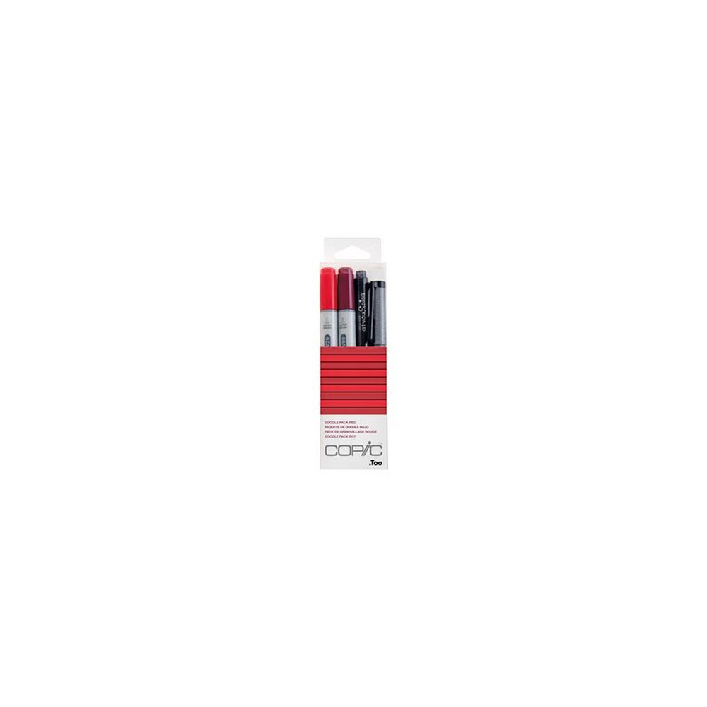 COPIC Marqueur ciao, kit de 4 "Doodle Pack Red"