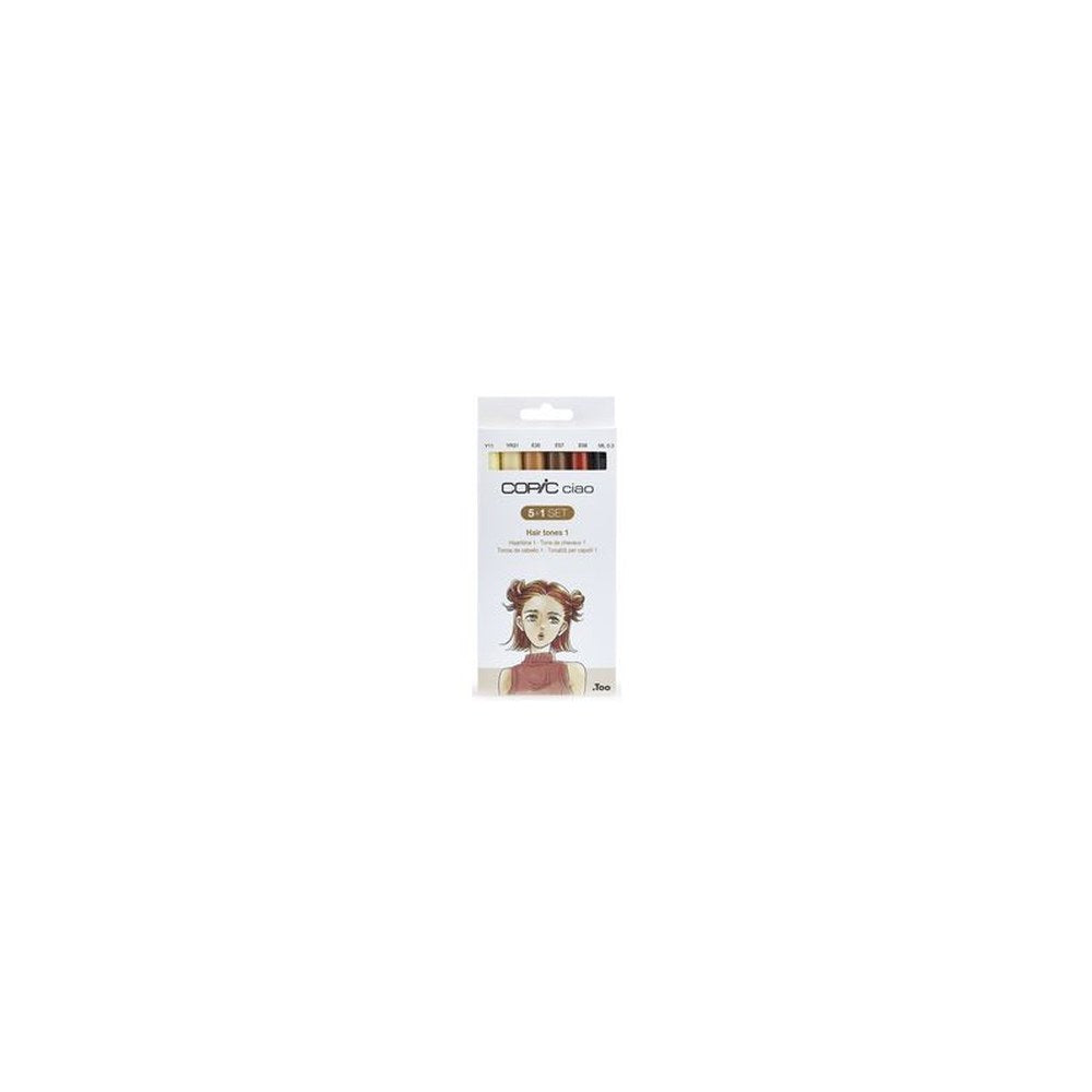 COPIC Marqueur ciao, kit de 5+1 "Hair Tones 1"