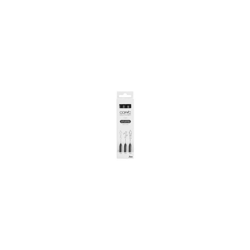 COPIC Feutre fin MULTILINER, set de 3, noir