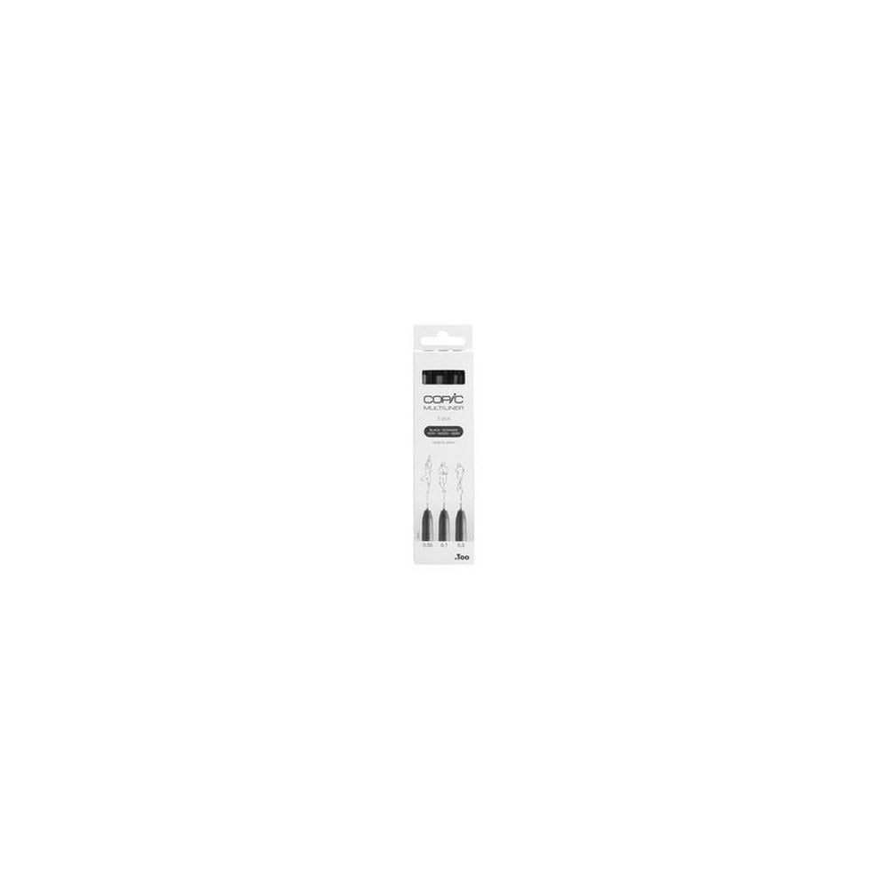 COPIC Feutre fin MULTILINER, set de 3, noir