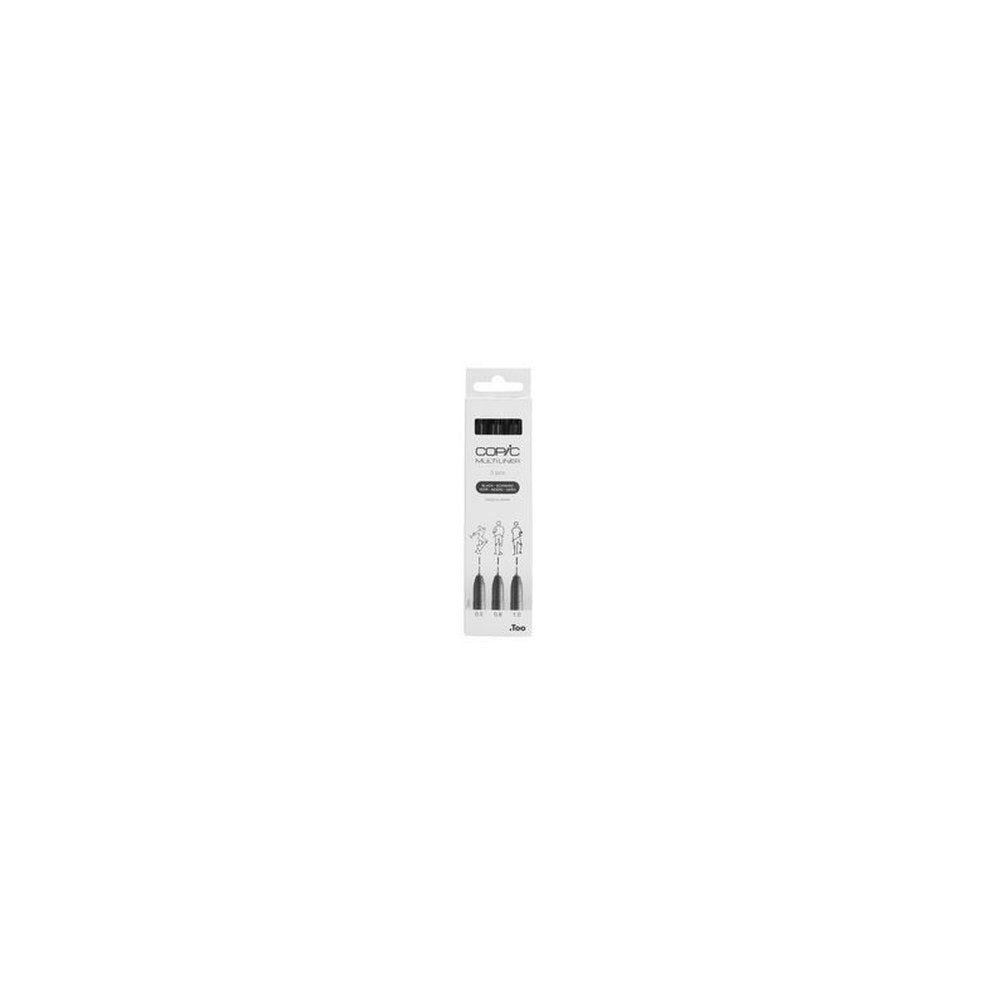 COPIC Feutre fin MULTILINER, set de 3, noir