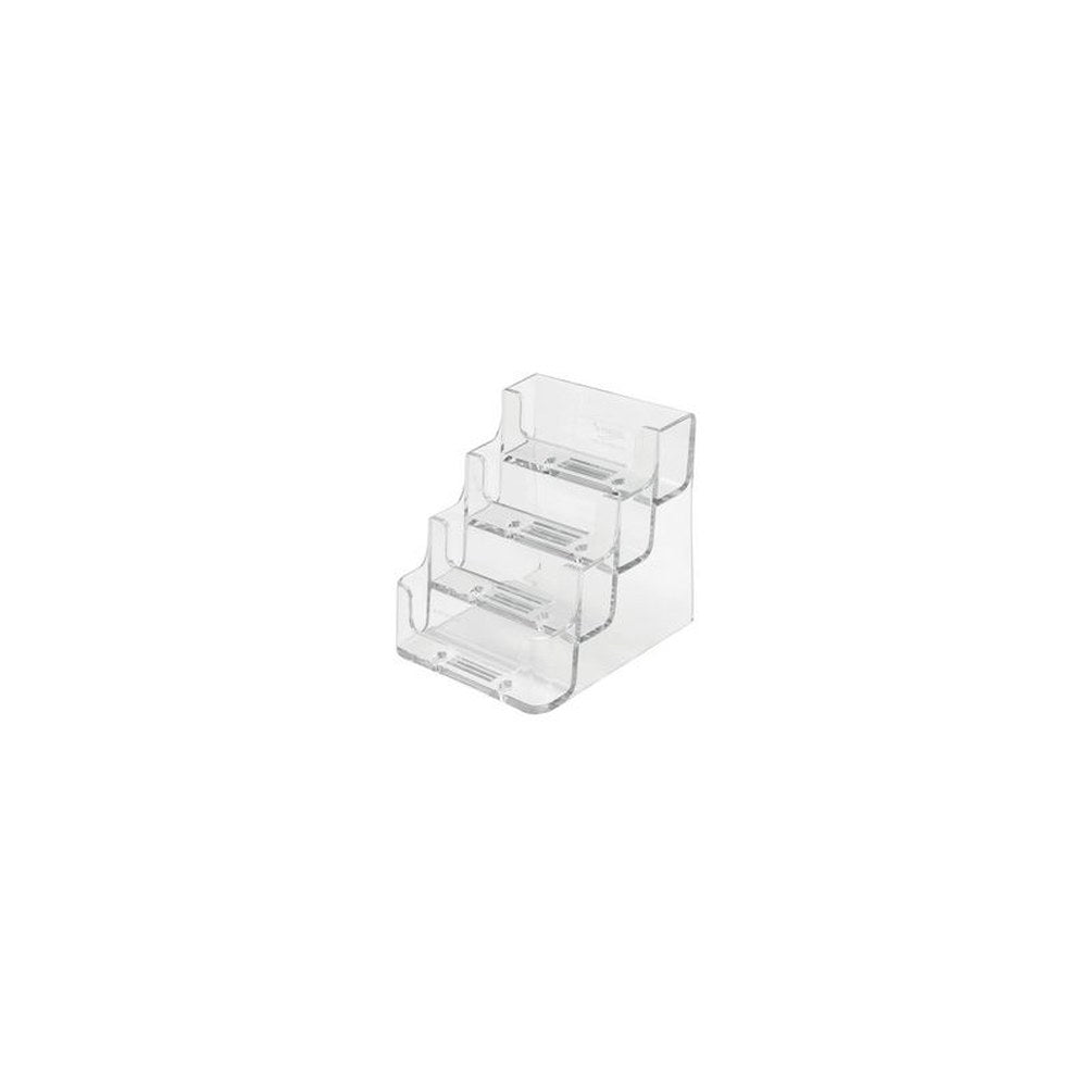 deflecto Porte-cartes de visite, 4 compartiments,transparent