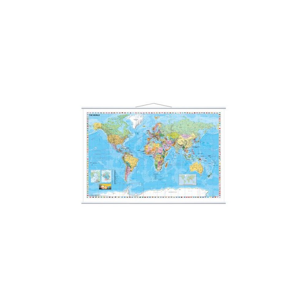 FRANKEN Carte du monde, laminé, (l)1.370 x (H)970 mm