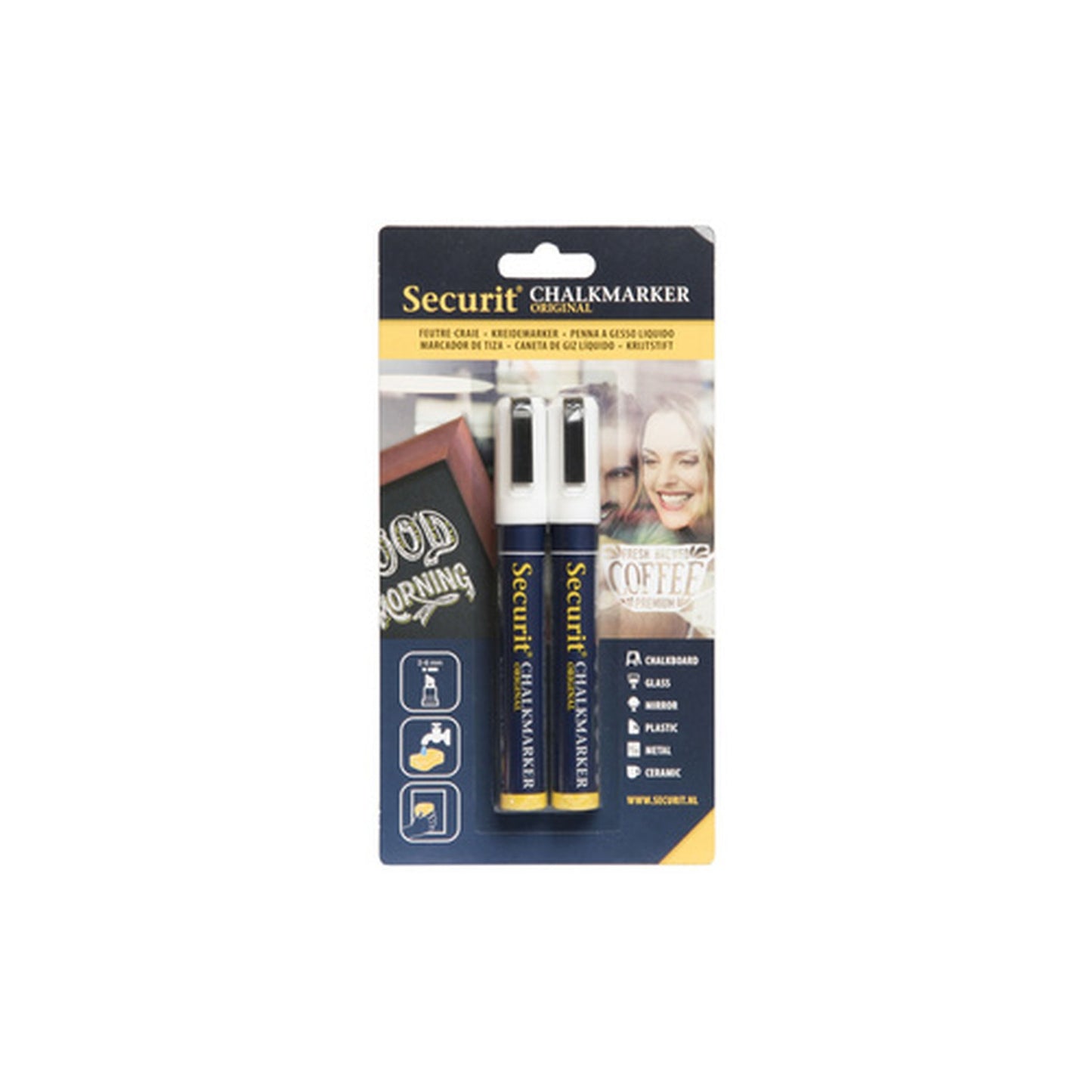 Securit Feutre-craie ORIGINAL MEDIUM, set de 2