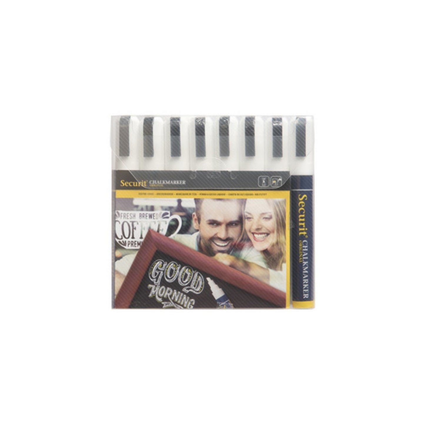Securit Feutre-craie ORIGINAL MEDIUM, étui de 8, blanc
