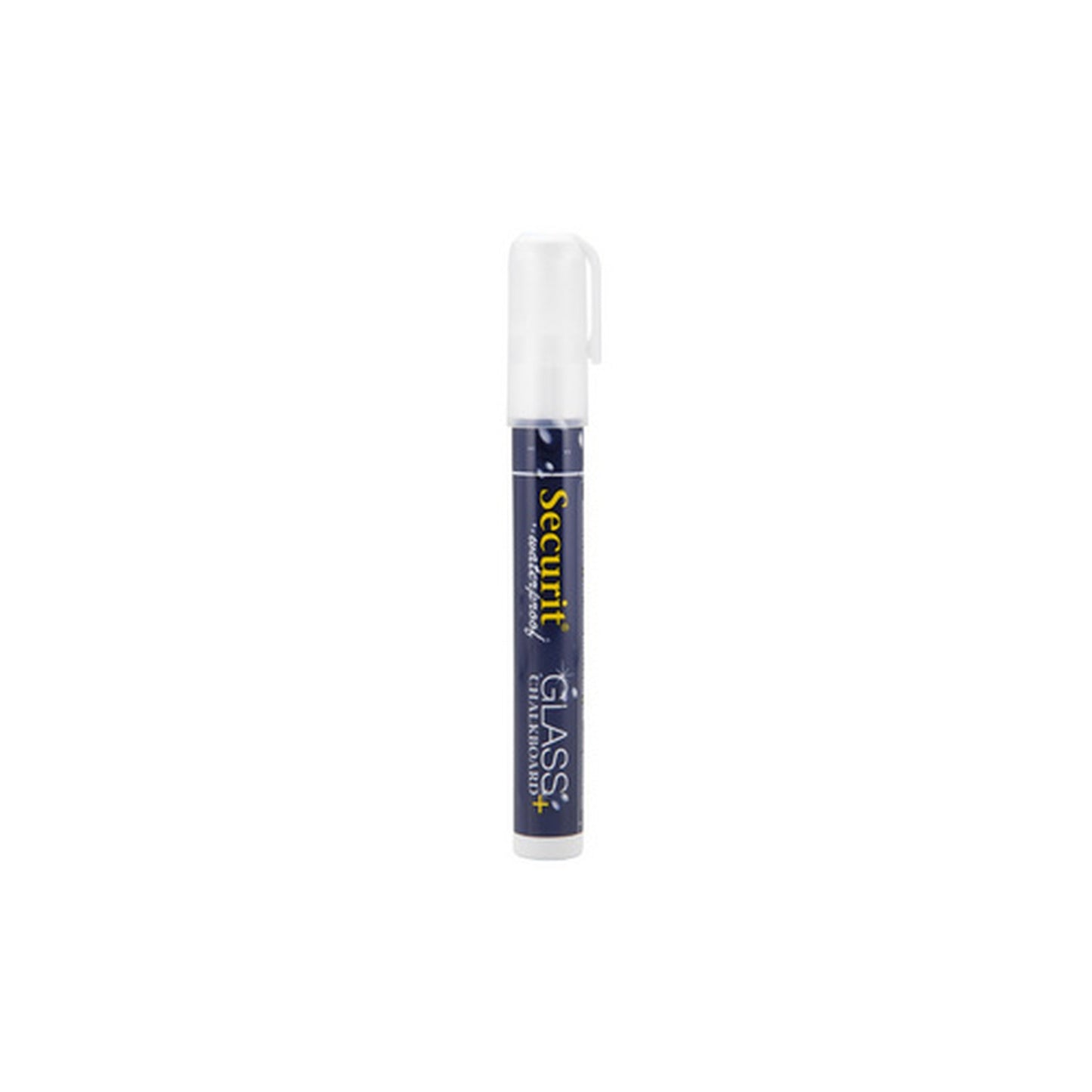Securit Feutre-craie WATERPROOF MEDIUM, blister de 2, blanc