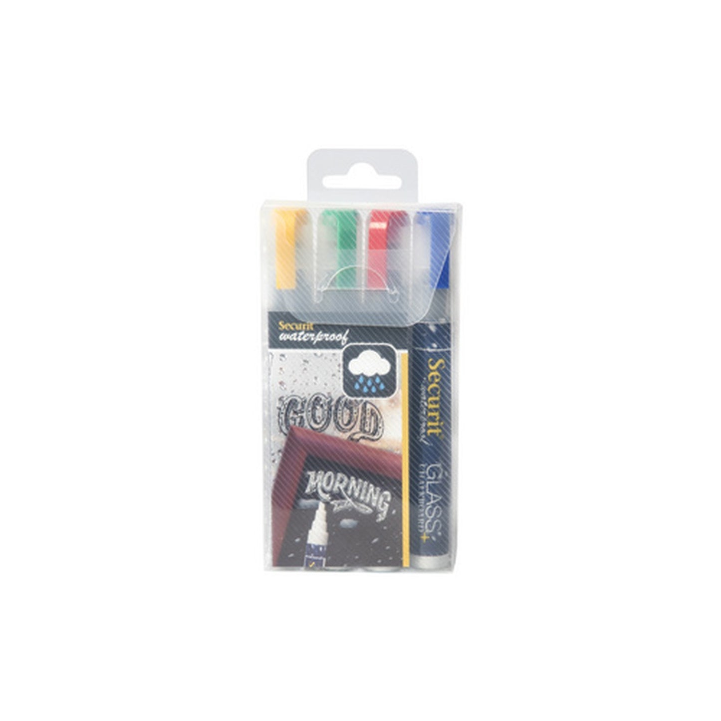 Securit Feutre-craie WATERPROOF MEDIUM, étui de 4, assorti