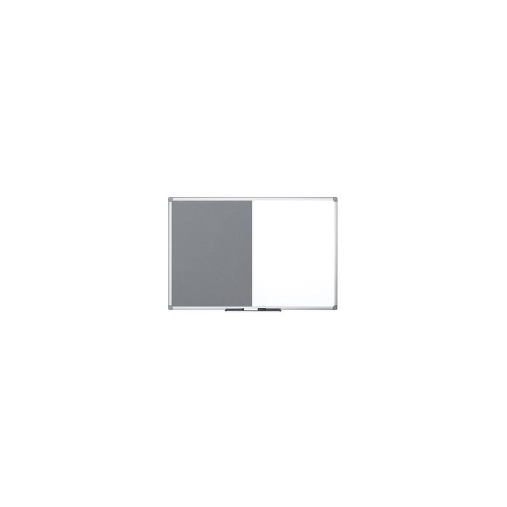 Bi-Office Tableau mixte, tableau blanc / feutre, gris