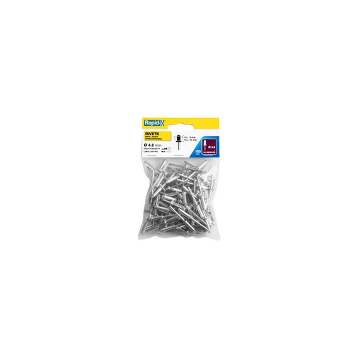 Rapid Rivet aveugle standard, 4,8 x 16 mm, en aluminium