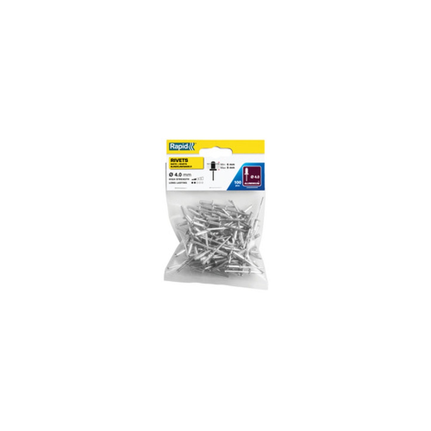 Rapid Rivet aveugle standard, 4,0 x 12 mm, en aluminium