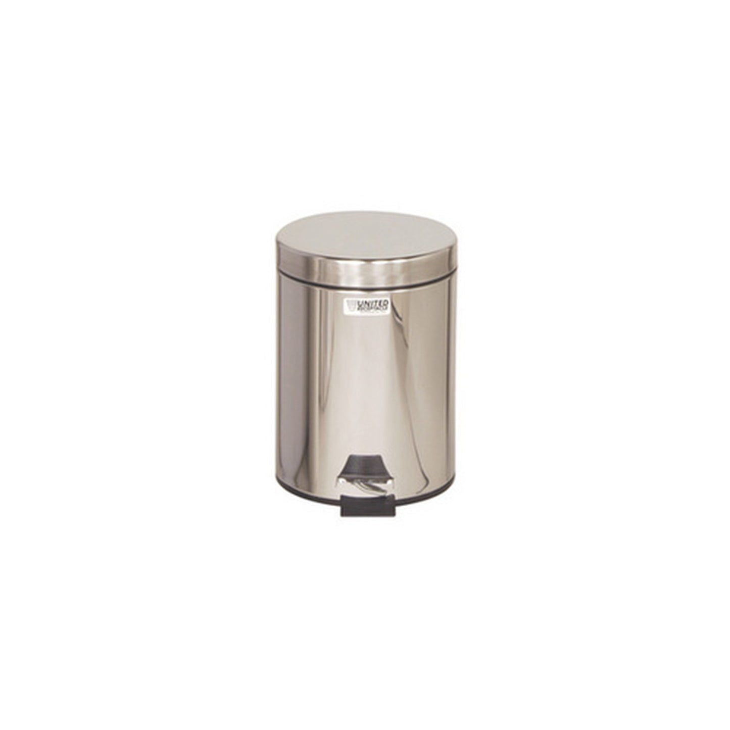 Rubbermaid Poubelle à pédale, ronde, 5,6 litres, argent