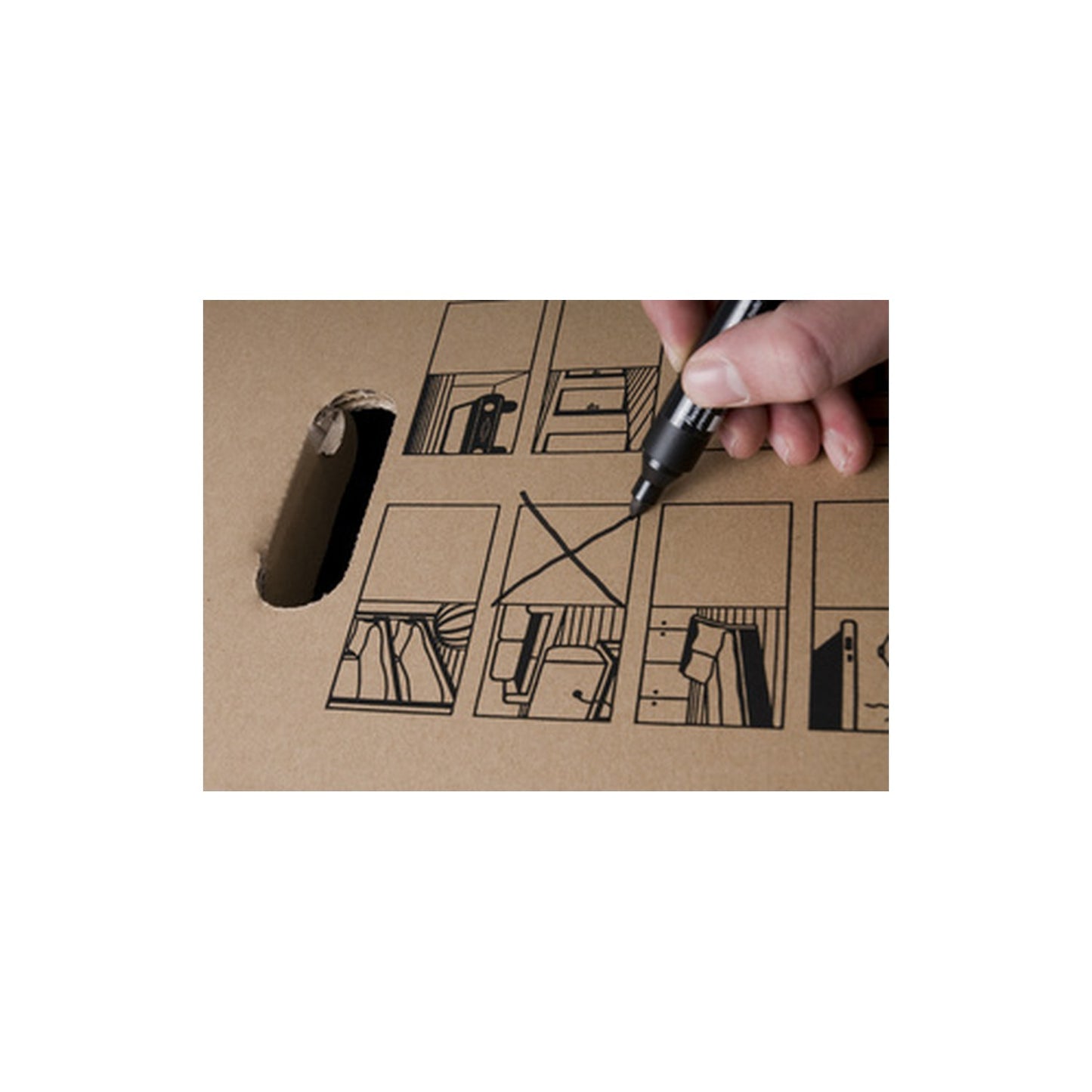 smartboxpro Carton de déménagement "CARGO-BOX X", marron x10