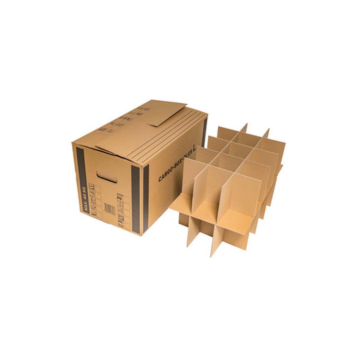 SMARTBOXPRO Carton à verres, en carton ondulé, brun x5