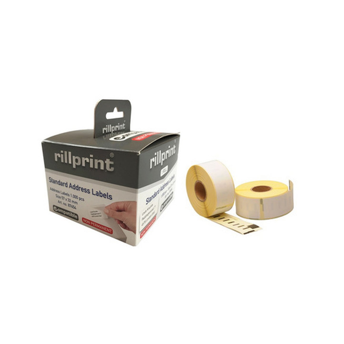 rillstab Etiquettes en rouleau, 57 x 32 mm, blanc