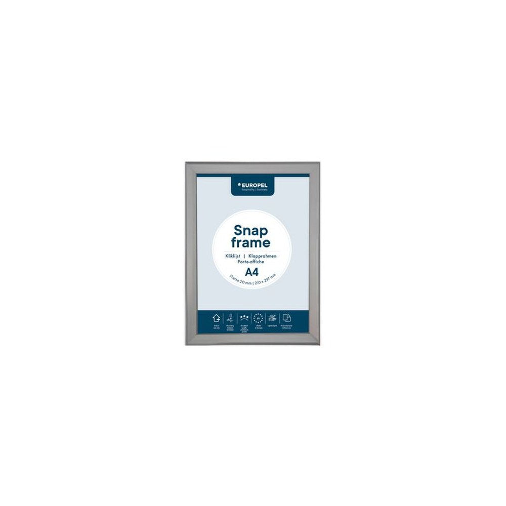 EUROPEL Cadre porte-affiche premium, A4, 20 mm, argent