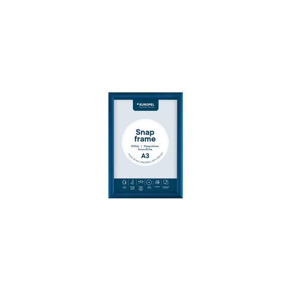 EUROPEL Cadre porte-affiche premium, A3, 25 mm, bleu