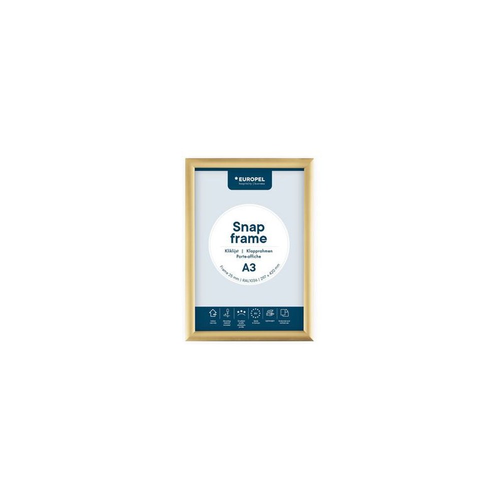 EUROPEL Cadre porte-affiche premium, A4, 25 mm, doré