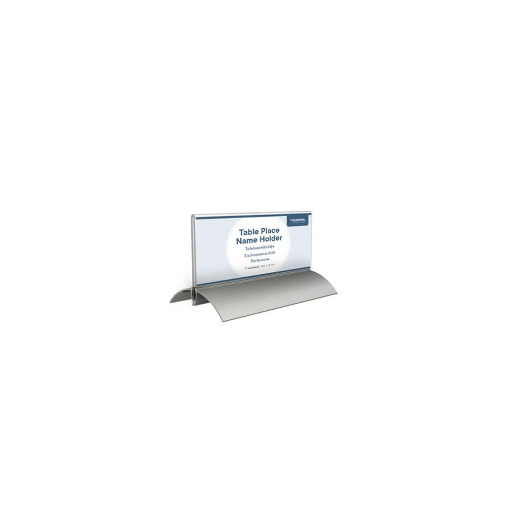 EUROPEL Porte-nom de table, 105 x 297 mm, socle aluminium