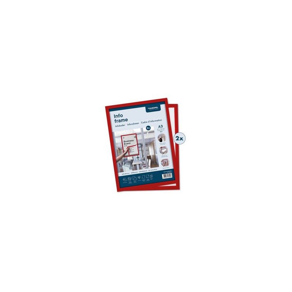 EUROPEL Cadre magnétique INFO FRAME, A3, rouge