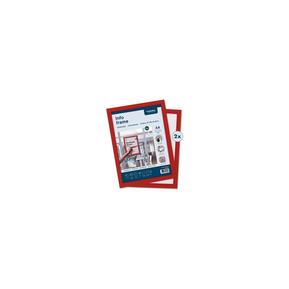 EUROPEL Cadre magnétique INFO FRAME, A4, rouge