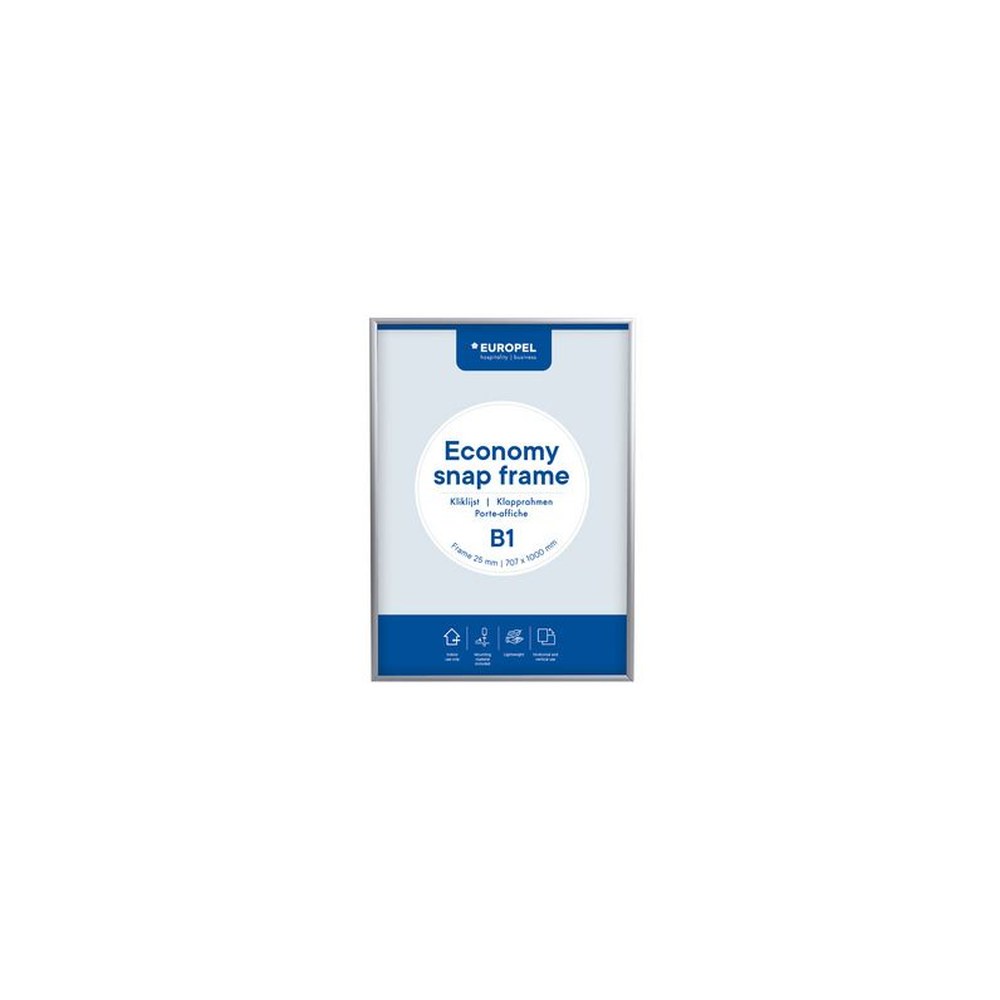 EUROPEL Cadre porte-affiche economy, B2, 25 mm, argent