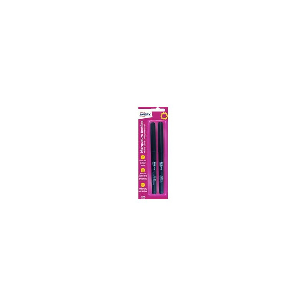 AVERY Marqueur textile, pack de 2, noir
