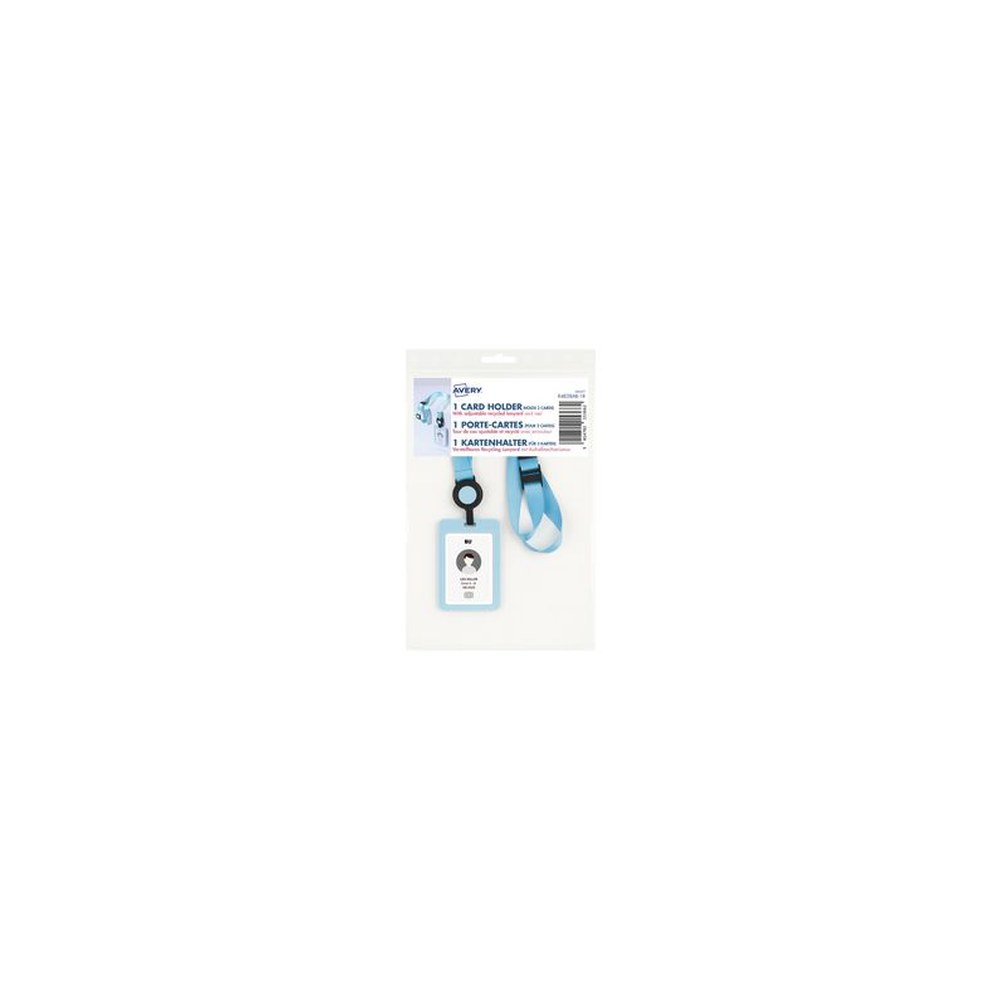 AVERY Porte-carte avec tour de cou, bleu pastel