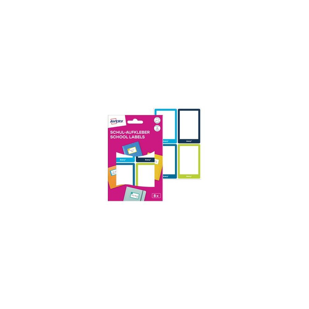 AVERY Étiquette pour livre, papier, 44 x 64 mm, cadre coloré