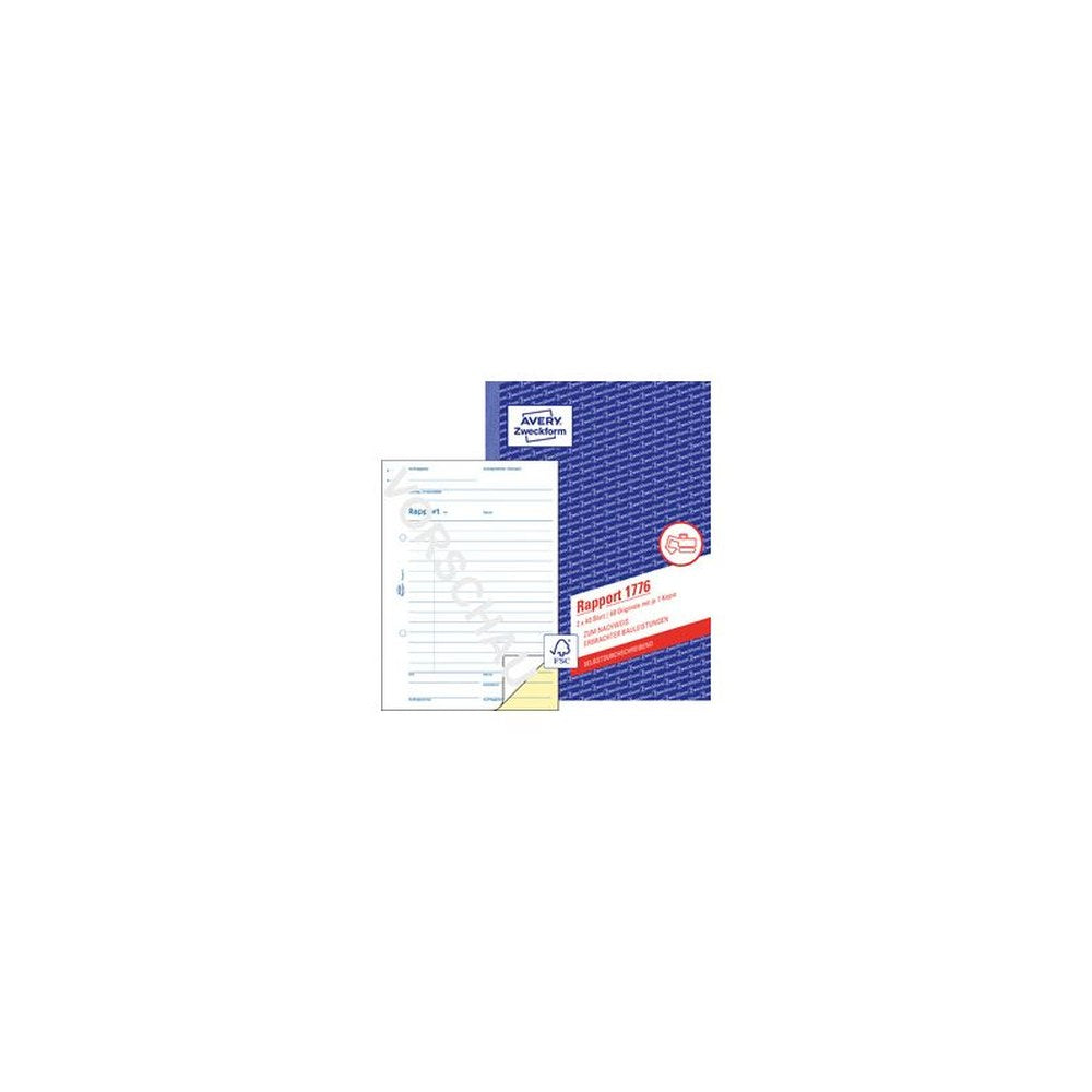 AVERY Zweckform Formularbuch "Rapport", A5, 2 x 40 Blatt