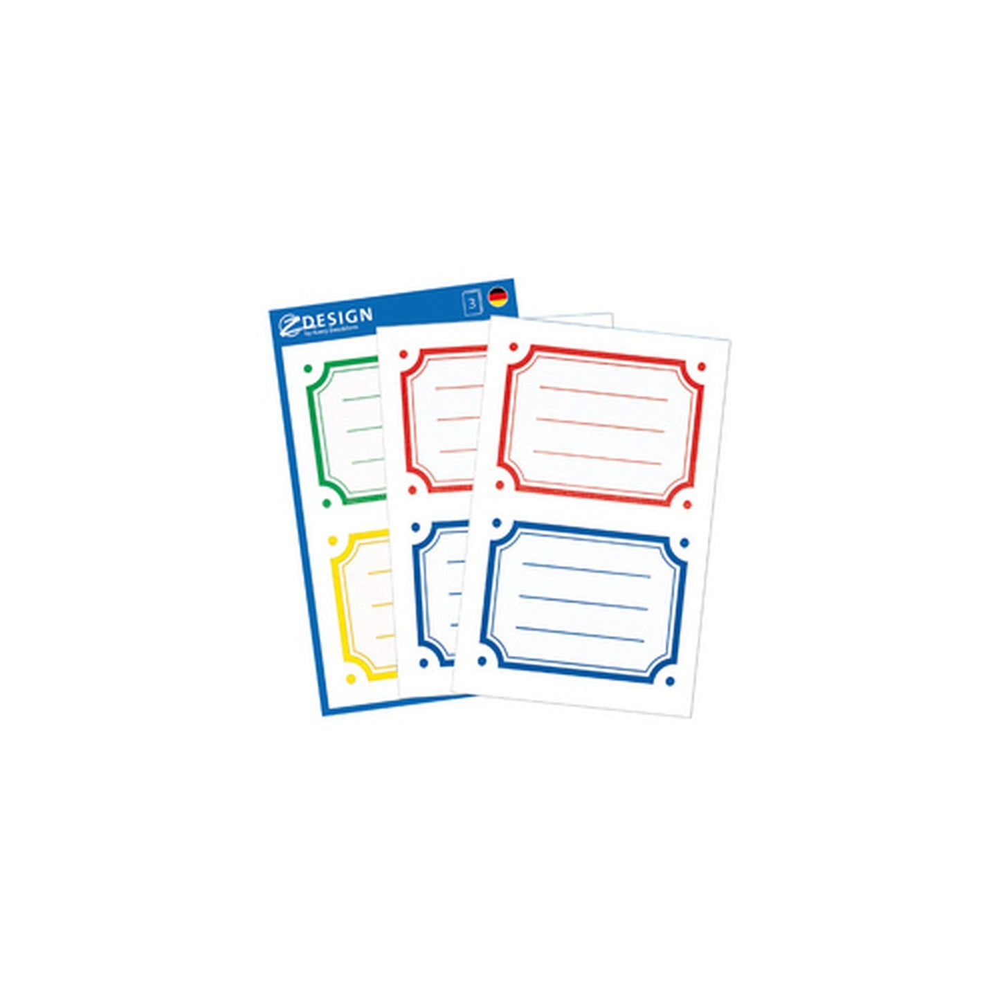 ZDesign SCHOOL Etiquettes livres "bordures", couleur