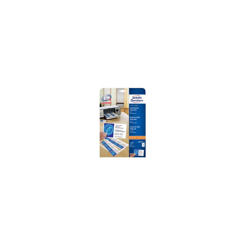 AVERY Zweckform Cartes de visite, 85 x 54 mm, blanc