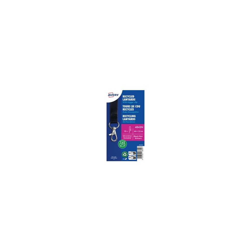 AVERY Tour de cou, en rPET, 440 x 15 mm, jaune