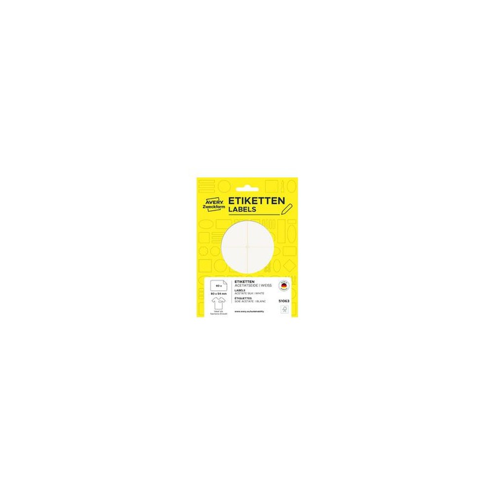 AVERY Zweckform Étiquette de nom, 76x19 mm, enlevable, blanc
