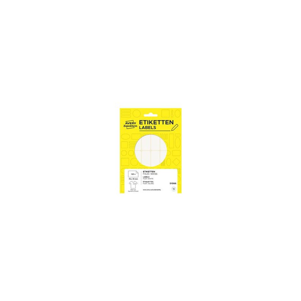 AVERY Zweckform Étiquette de nom, 80x54 mm, enlevable, blanc