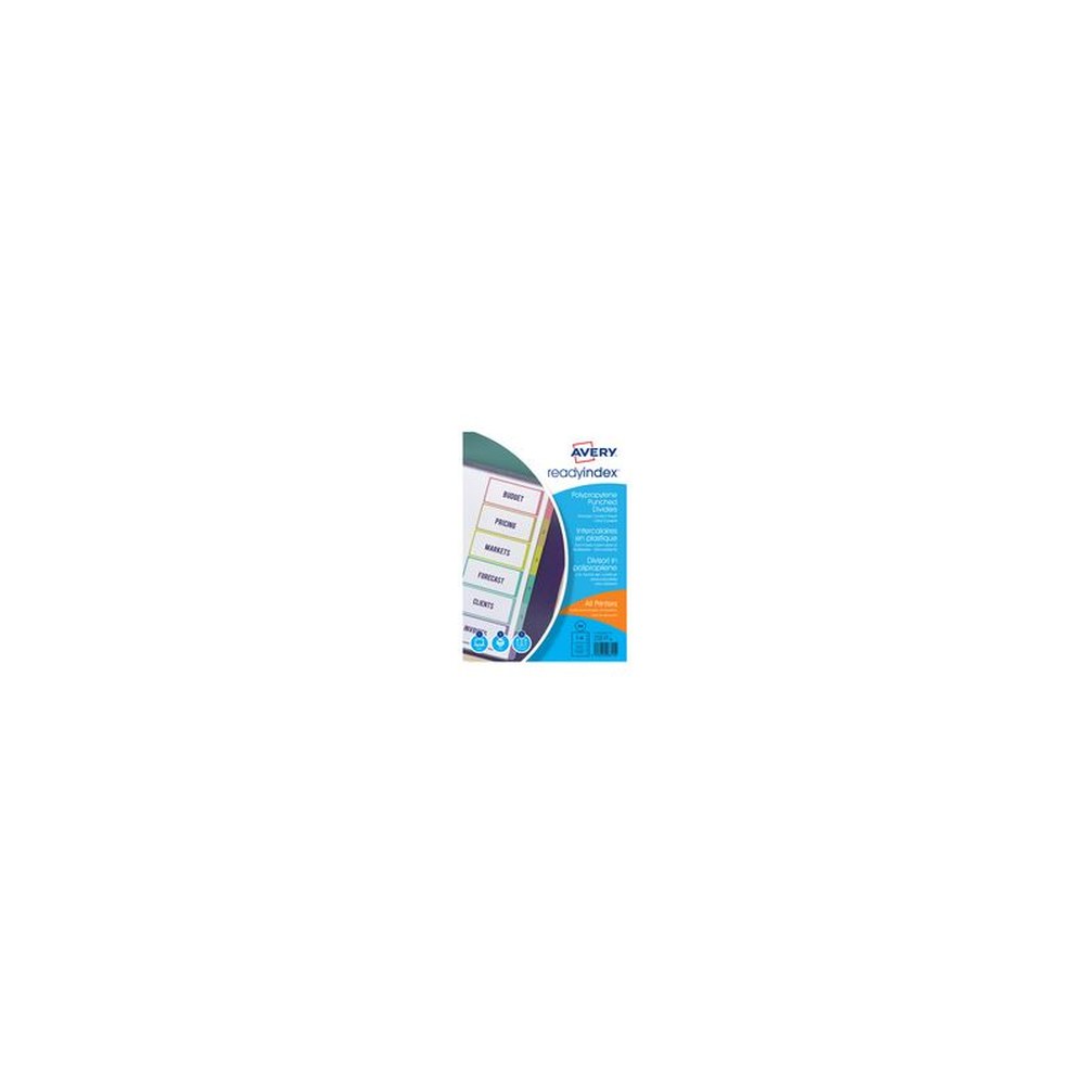 AVERY Intercalaires Readyindex, PP, 6 touches, A4