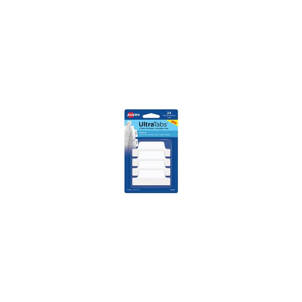 AVERY Zweckform Onglet adhésif UltraTabs blanc, 63,5 x 25 mm