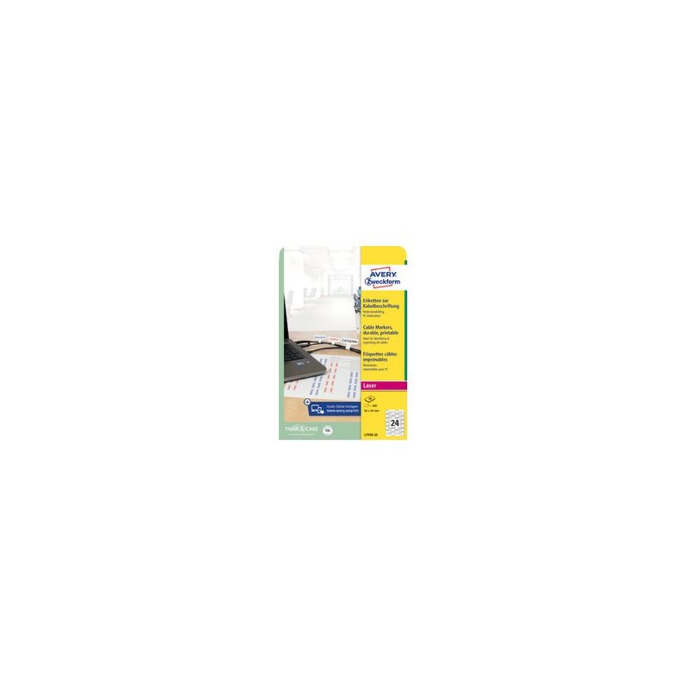 AVERY Zweckform Etiquettes pour câbles, 60 x 40 mm, blanc
