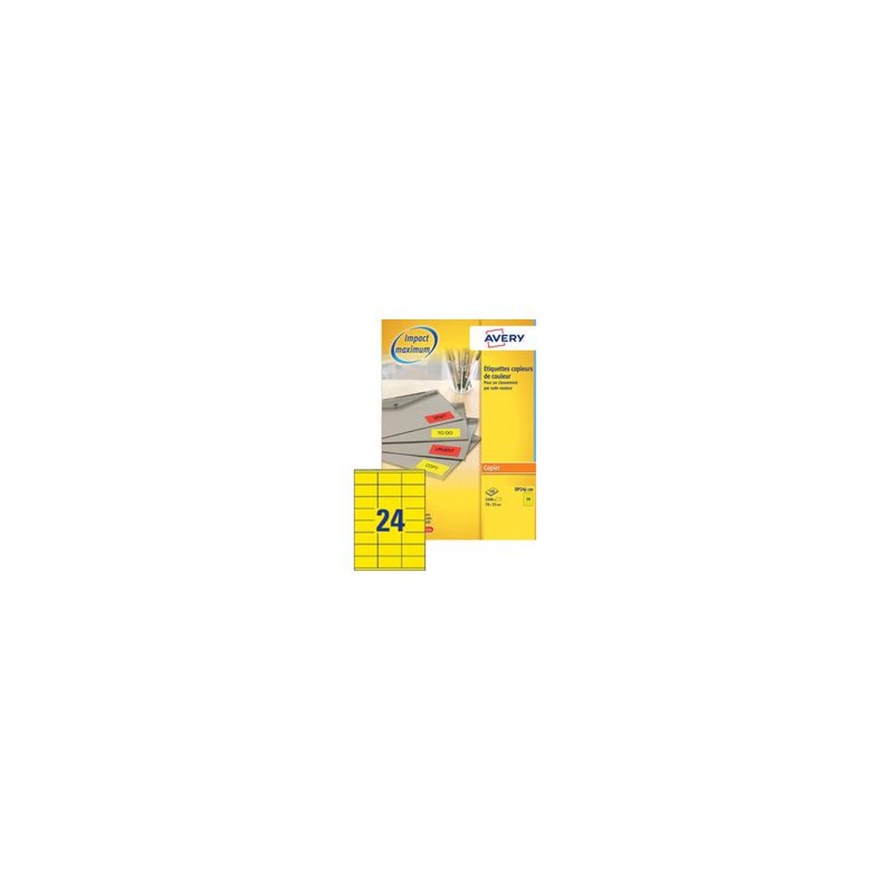 AVERY Etiquette d'adresse, 70 x 35 mm, rouge fluo