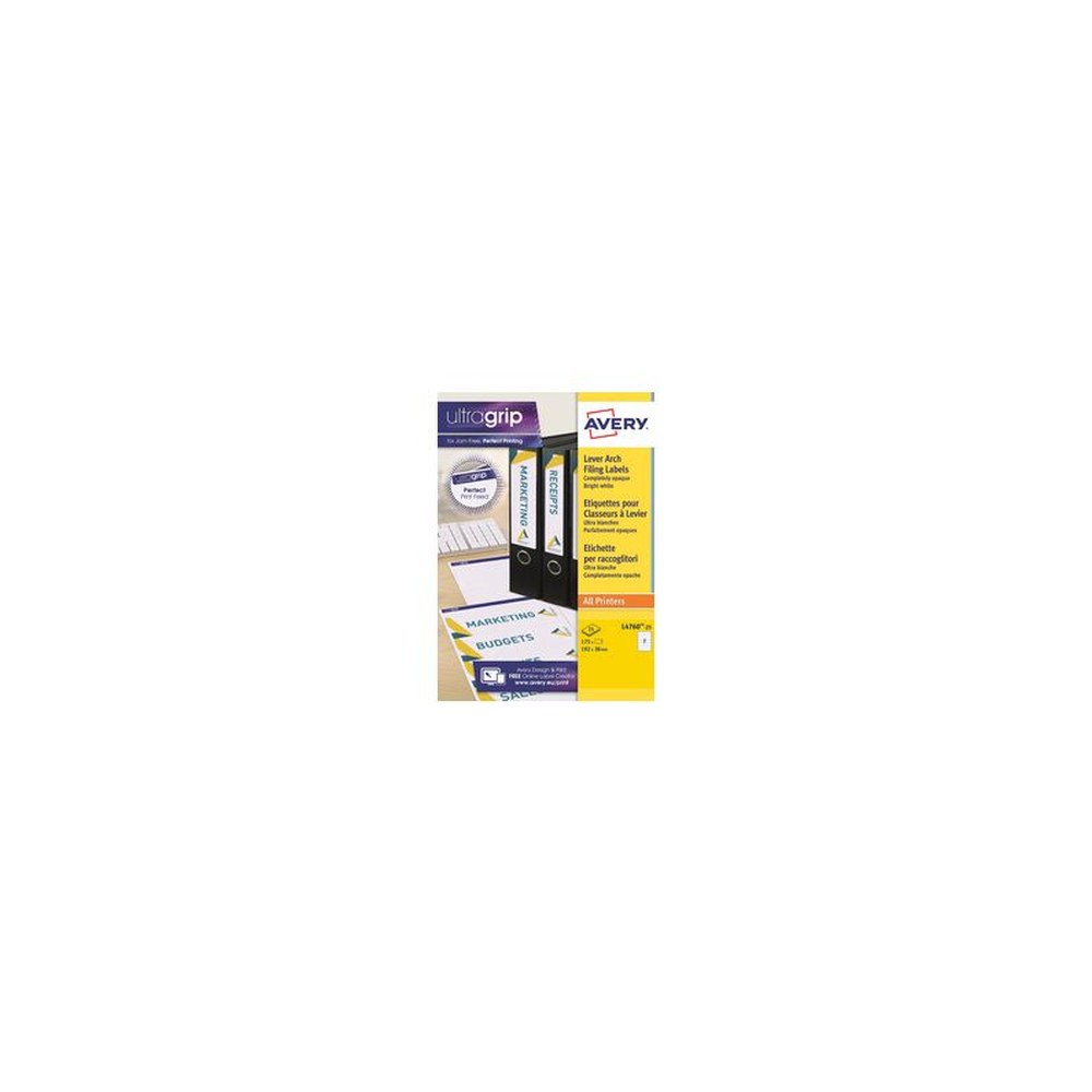 AVERY Etiquette de classement adhésive, 192 x 61 mm, blanc