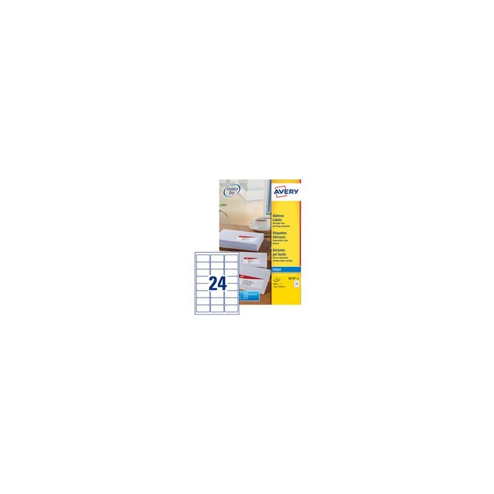 AVERY Etiquette d'adresse jet d'encre, 63,5 x 38,1 mm, blanc