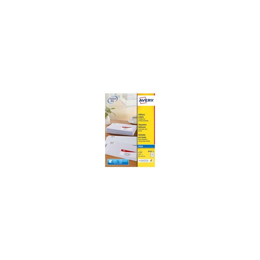 AVERY Etiquette d'adresse jet d'encre, 99,1 x 33,9 mm, blanc