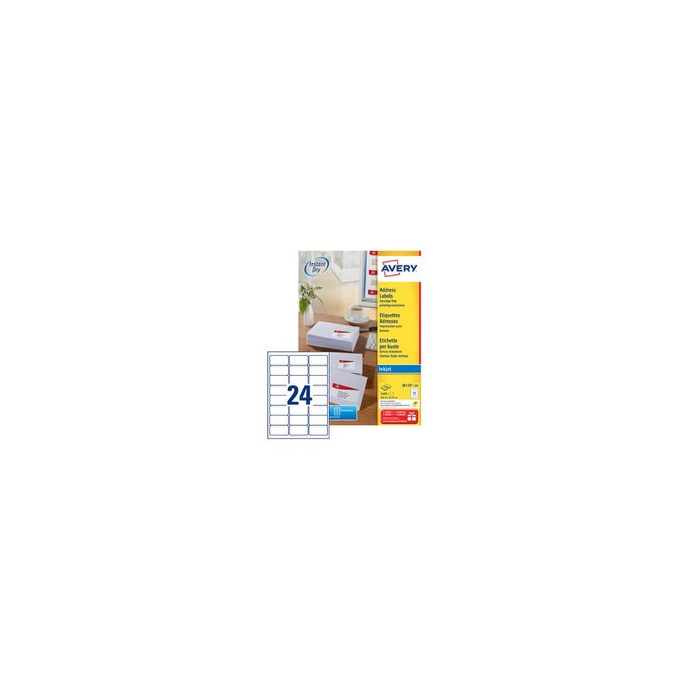 AVERY Etiquette d'adresse jet d'encre, 99,1 x 38,1 mm, blanc