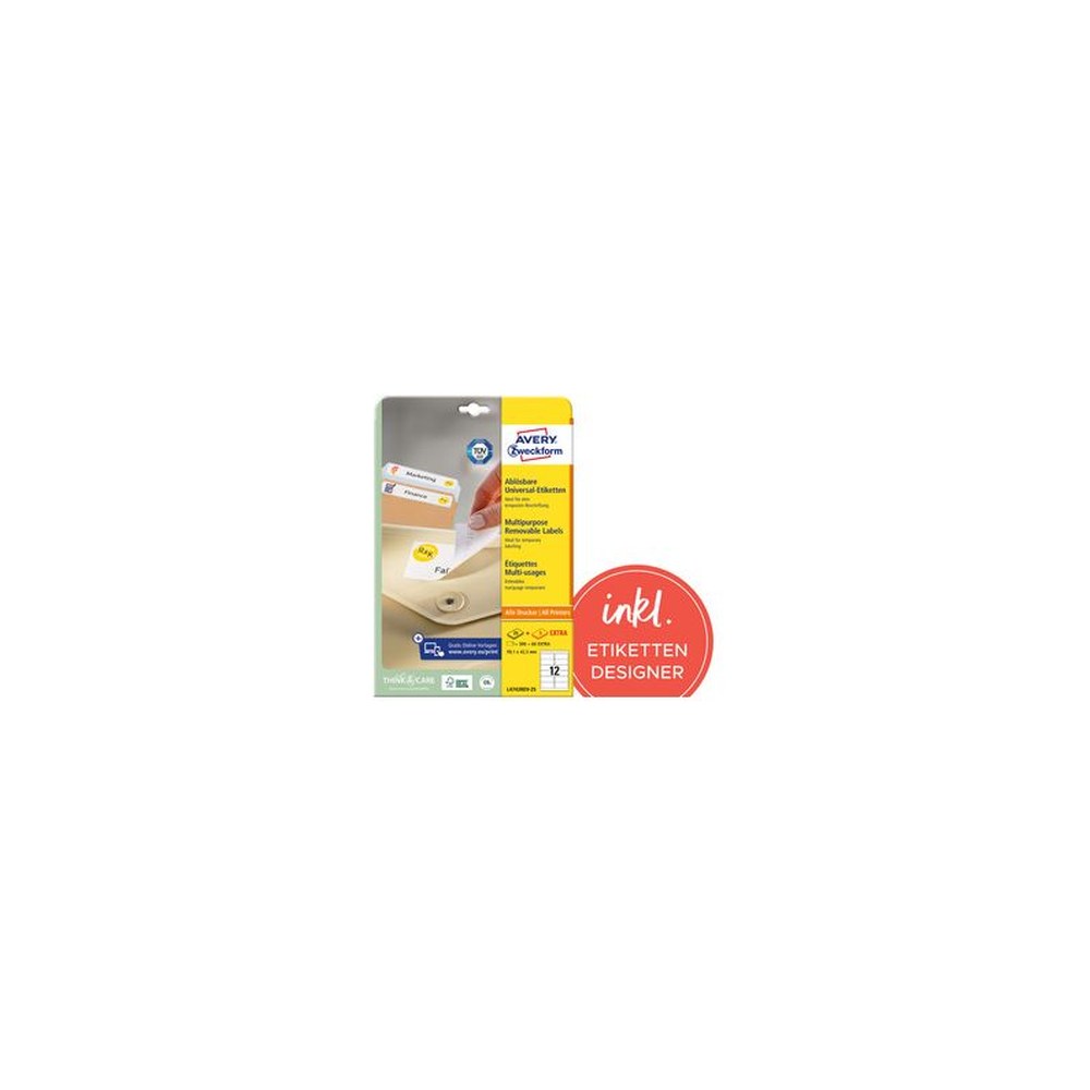 AVERY Zweckform Etiquette universelle, 63,5 x 29,6 mm, blanc