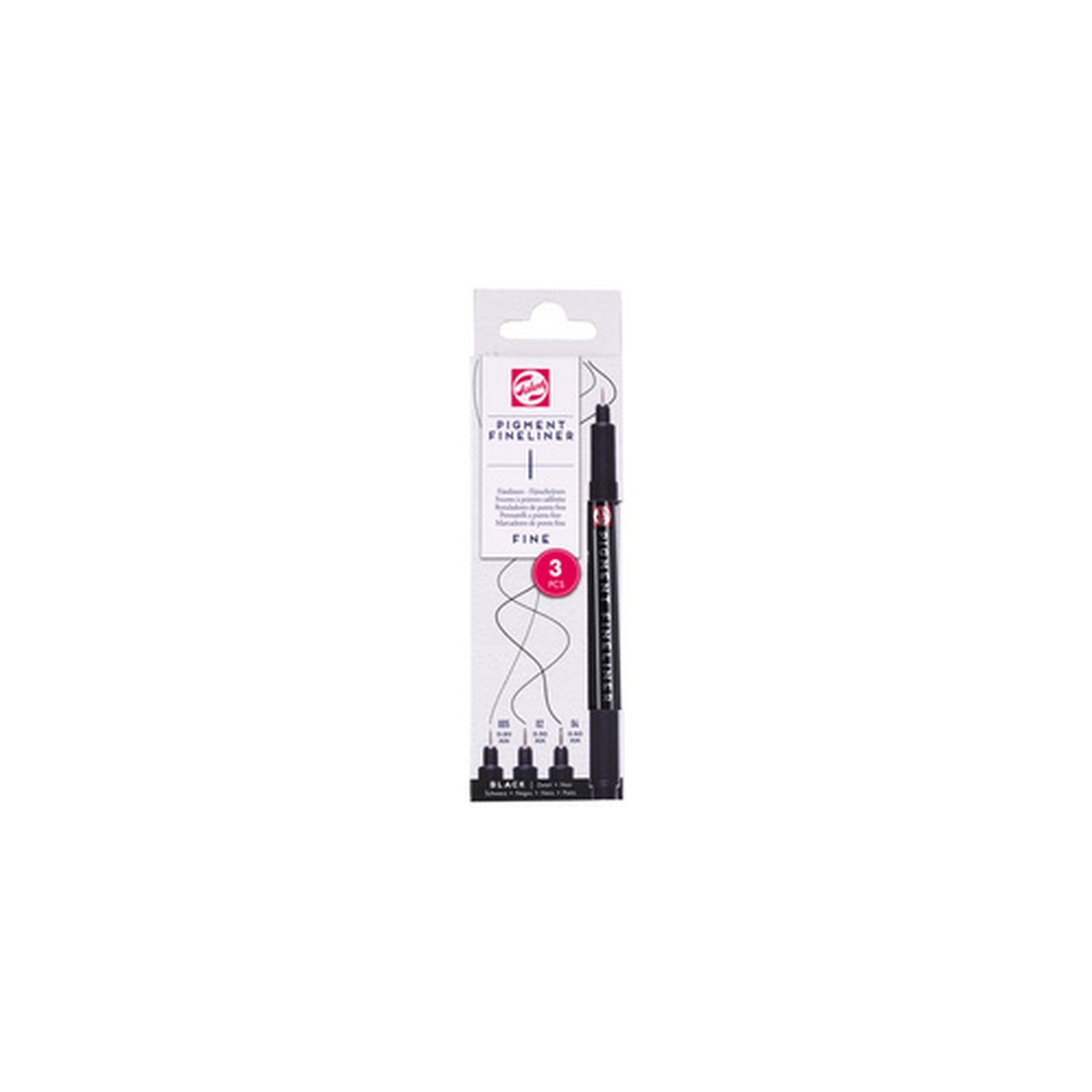 ROYAL TALENS Feutre Pigment Fineliner Fine, set de 3, noir