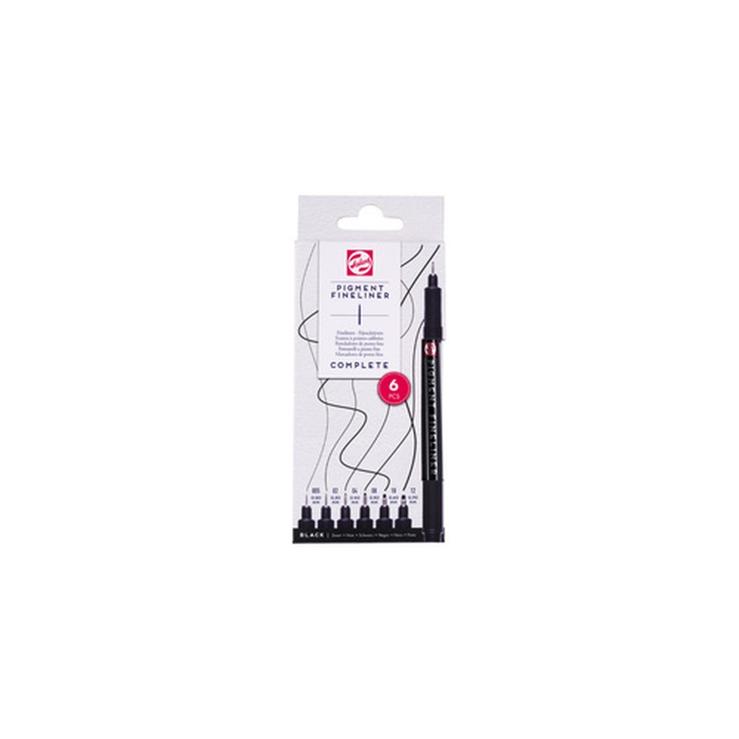 ROYAL TALENS Feutre Pigment Fineliner, set de 6, noir