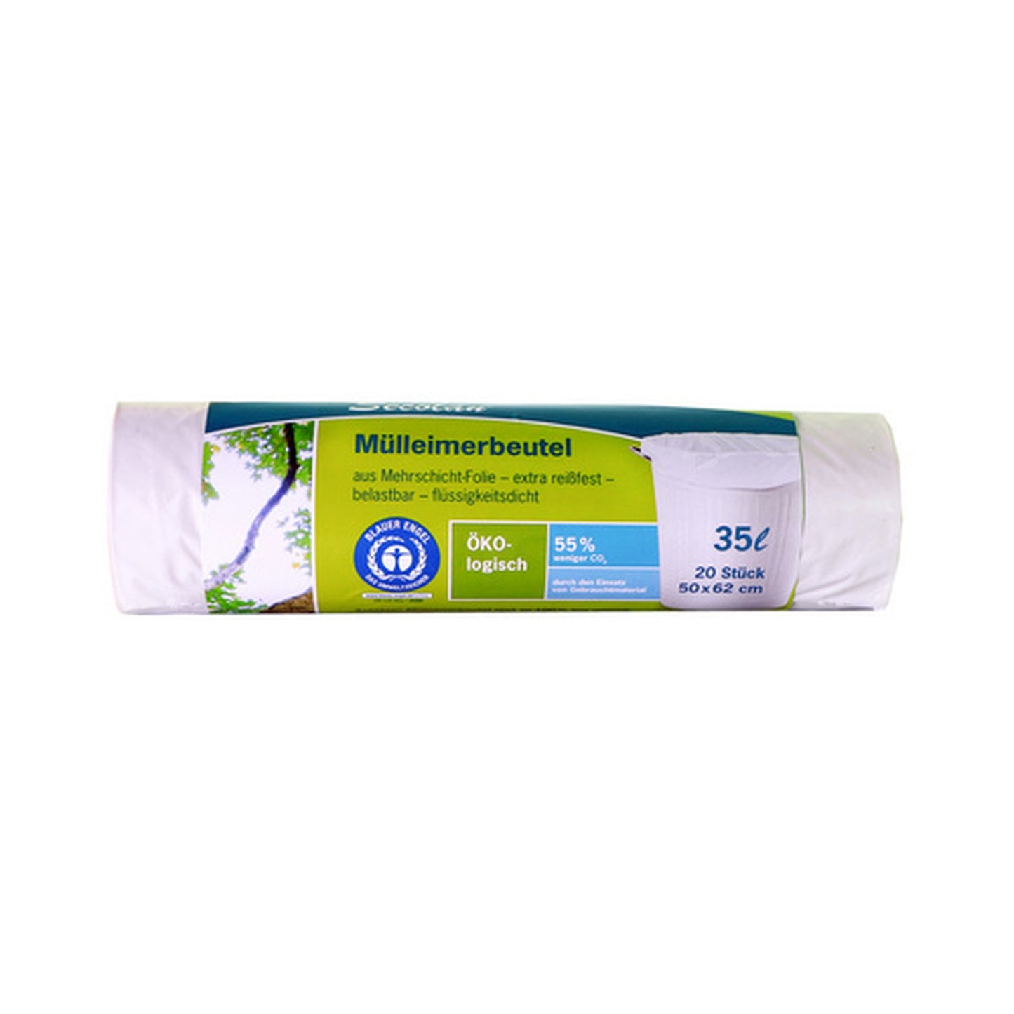 Secolan Sac poubelle, 35 litres, sans fermeture, blanc